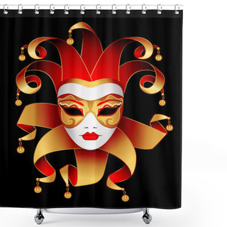 Personality  Mask Of Woman Shower Curtains