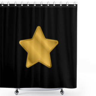 Personality  Big Favorite Star Gold Plated Metalic Icon Or Logo Vector Shower Curtains