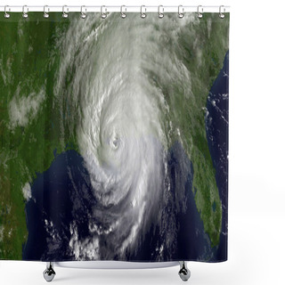 Personality  Satellite Photo Of Hurricane Katrina Over The Gulf Of Mexico Shower Curtains