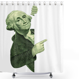 Personality  George Washington With A Blank Sign Shower Curtains