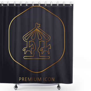 Personality  Amusement Park Golden Line Premium Logo Or Icon Shower Curtains