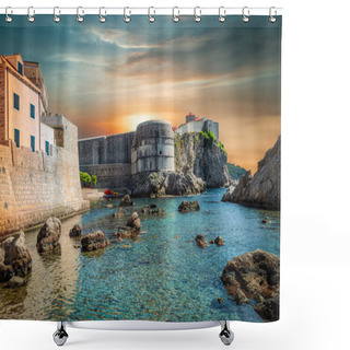 Personality  Medieval Fort Bokar At Sunset, Dubrovnik, Croatia. Shower Curtains