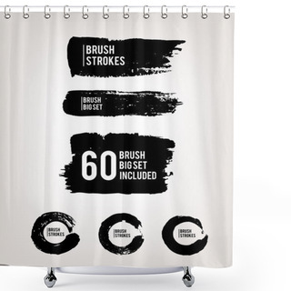 Personality  Large Set Ink Brush Grunge Strokes Shower Curtains