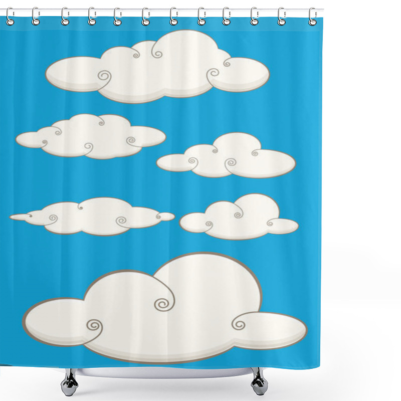 Personality  Cloud Vector Illustrations shower curtains