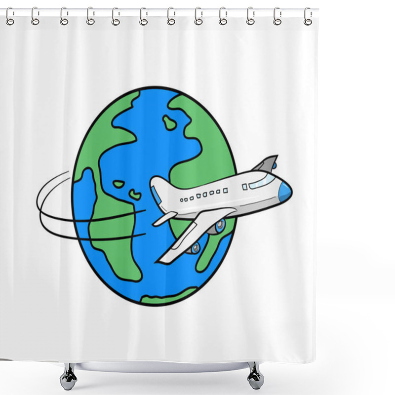 Personality  Travel Around The World Shower Curtains