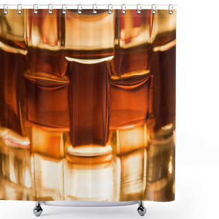 Personality  Close Up View Of Brandy In Textured Glass Shower Curtains