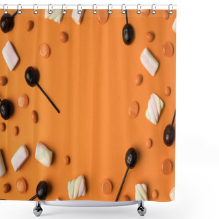 Personality  Halloween Candies And Marshmallows Shower Curtains