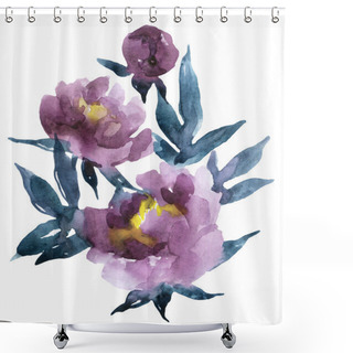 Personality  Hand Painted Watercolor Peonies  Shower Curtains