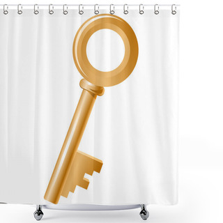 Personality  Golden Key Isolated Shower Curtains