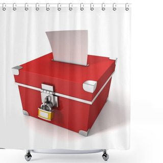 Personality  Red Vote Box With Bulletin Paper Shower Curtains