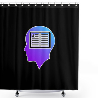 Personality  Bald Man Head With Opened Book Inside Blue Gradient Vector Icon Shower Curtains