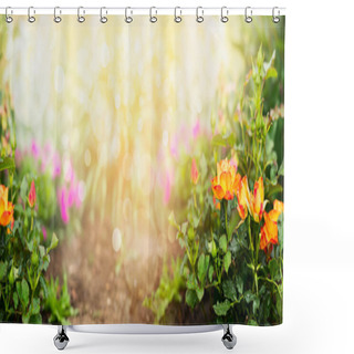 Personality  Yellow Orange Color Rose Flowers Shower Curtains
