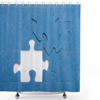 Personality  Top View Of One Puzzle Missing, Business Concept Shower Curtains