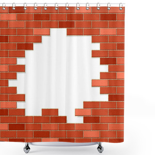 Personality  Crashed Brick Wall Shower Curtains