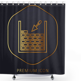 Personality  Brickwork Golden Line Premium Logo Or Icon Shower Curtains