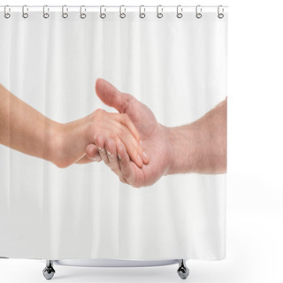 Personality  Male Hand Holding Female Hand Shower Curtains