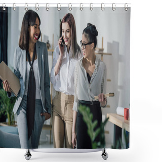 Personality  Young Businesswomen In Office  Shower Curtains