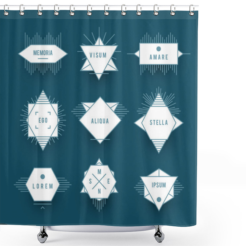 Personality  Hipster Logo Set. Shower Curtains