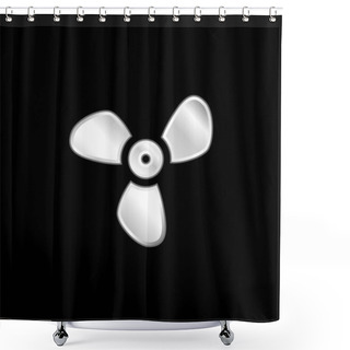 Personality  Big Propeller Silver Plated Metallic Icon Shower Curtains