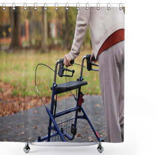 Personality  Disabled Woman On A Walk Shower Curtains