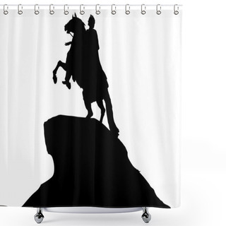 Personality  Horse Monument On White Background Shower Curtains