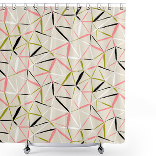 Personality  Hand Painted Geometric Pattern Shower Curtains