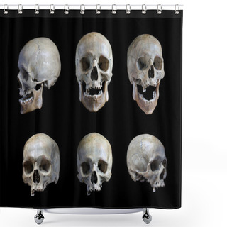 Personality  Skull Of The Person On A Black Background Shower Curtains