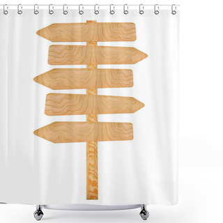 Personality  Wooden Sign Arrows Isolated On White Shower Curtains