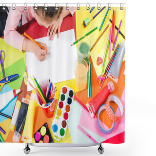 Personality  Schoolchild Drawing Picture Shower Curtains