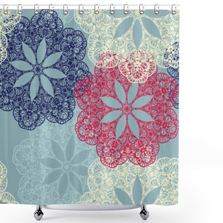 Personality   Seamless Pattern With Circular Ornaments Like A Snowflakes Shower Curtains