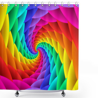 Personality  Psychedelic Rainbow Spiral Texture Background Shower Curtains
