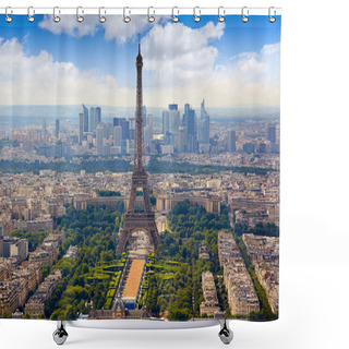 Personality  Paris Eiffel Tower And Skyline Aerial France Shower Curtains