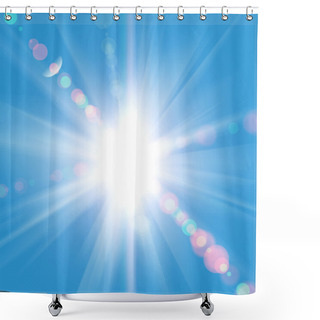 Personality  Sun Rays Against A Blue Sky Shower Curtains