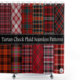 Personality  Set  Tartan Plaid Scottish Seamless Pattern Shower Curtains