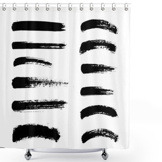 Personality  Set Of Black Paint, Ink Brush Strokes, Brushes, Lines. Dirty Artistic Design Elements Shower Curtains