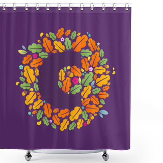 Personality  C Letter Logo In Circle Shower Curtains