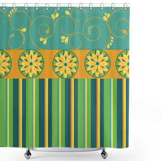 Personality  Flower Striped Pattern Shower Curtains