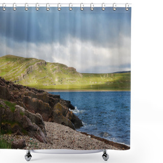 Personality  The Northernmost Seashore Of Norway In Summer Shower Curtains