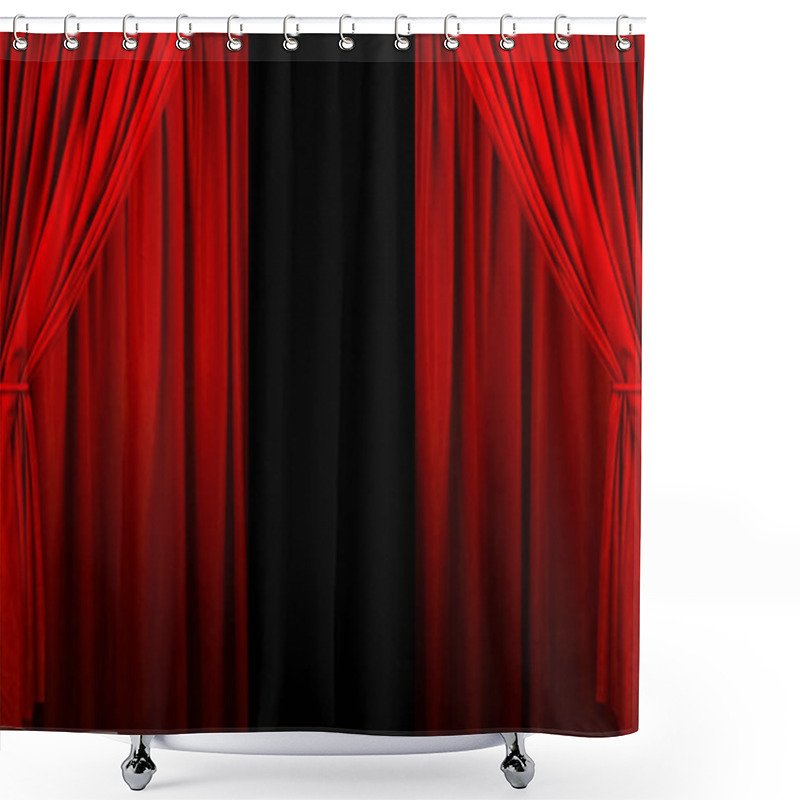 Personality  Theatre Curtain And Lighting On Stage. Illustration Of The Curta Shower Curtains