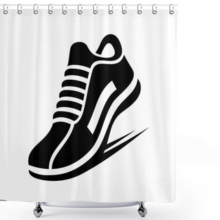 Personality  Running Shoe Icon. Vector Shower Curtains