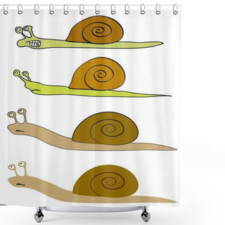 Personality  Slow Snail, Slimy Animal Shower Curtains