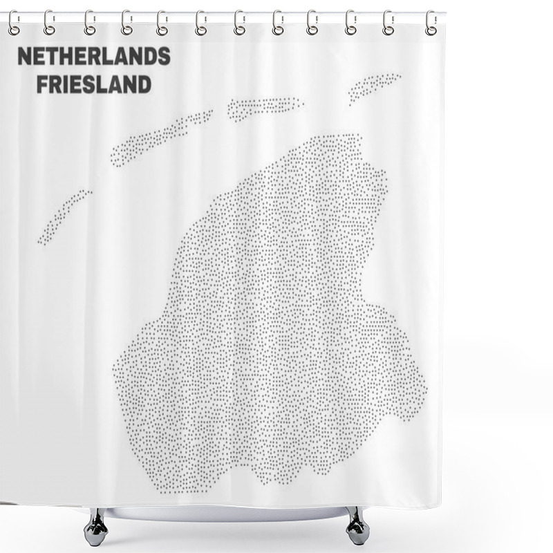 Personality  Vector Friesland Province Map of Dots shower curtains