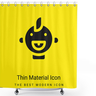 Personality  Baby Minimal Bright Yellow Material Icon Shower Curtains