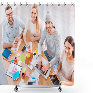 Personality  Business People Working Together Shower Curtains