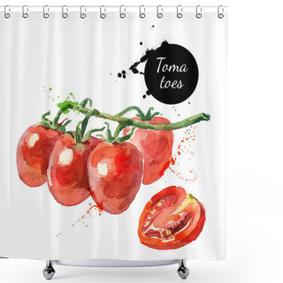 Personality  Watercolor Datterino Tomatoes Shower Curtains