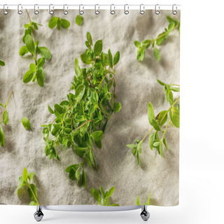 Personality  Organic Raw Green Marjoram Herb Shower Curtains