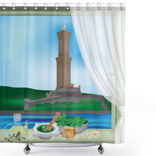 Personality  Genoa Lantern And Pesto Shower Curtains