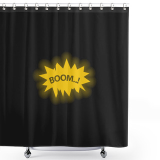 Personality  Boom Yellow Glowing Neon Icon Shower Curtains