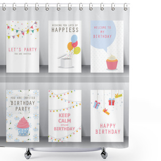 Personality  Set Of Invitation Card Shower Curtains