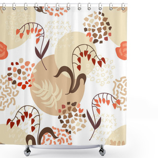 Personality  Floral Mosaic Print.  Shower Curtains